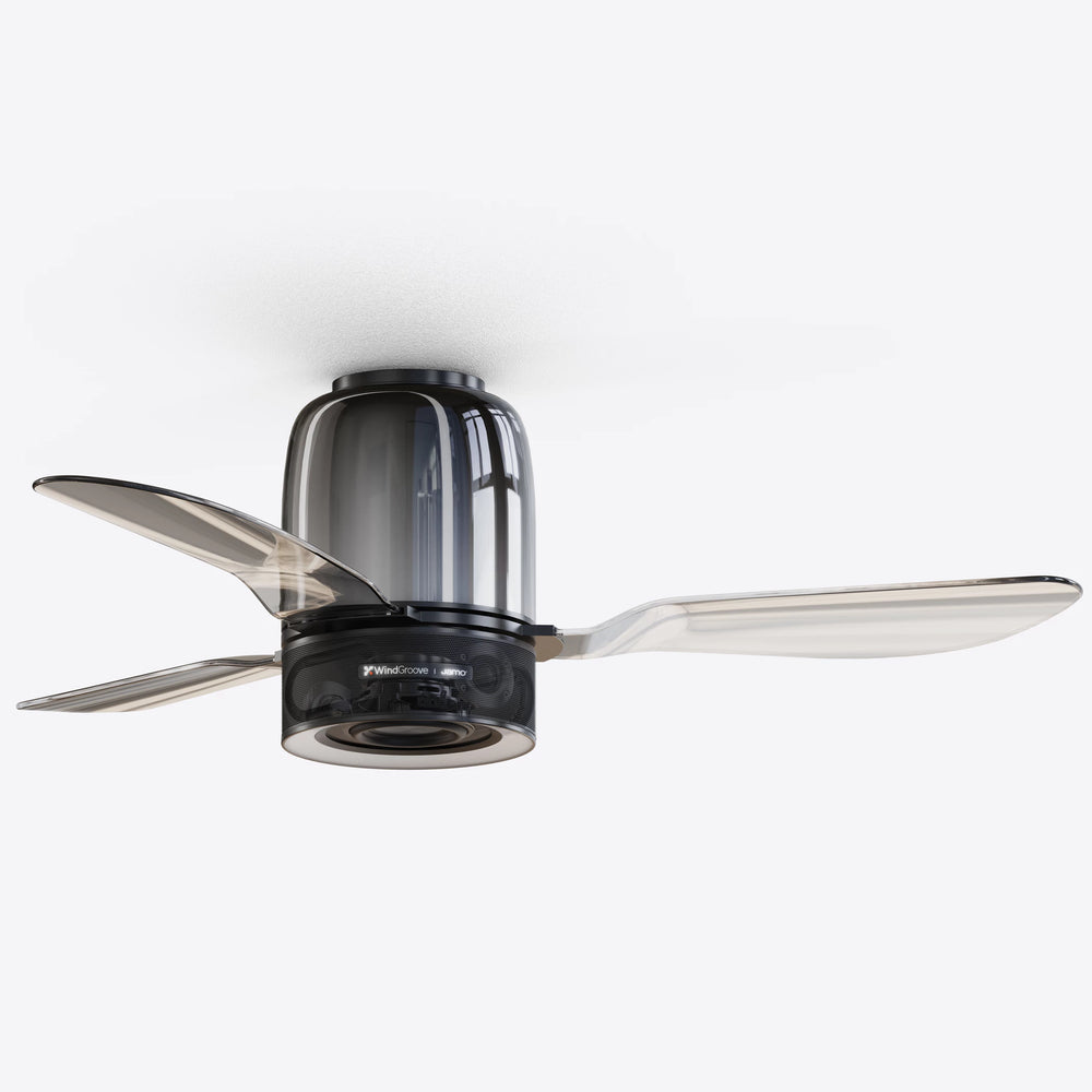 AirFi One with its integrated speaker, lighting, and three fan blades.